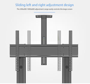 Support <span class=keywords><strong>TV</strong></span> robuste en acier laminé à froid, chariot rétractable à double verrouillage pour téléviseurs grand écran 60-100 pouces, support <span class=keywords><strong>TV</strong></span> stable - Product Image 6