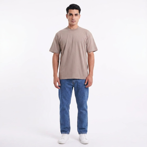 T-shirt pour homme 100% coton, coupe ample, imprimé sérigraphie, t-shirt coupé et cousu, t-shirt lourd pour homme, t-shirt ample de haute qualité, t-shirt court - Product Image 1