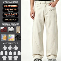 Pantalon cargo tissé à jambe large et coupe incurvée avec broderie personnalisée - Pantalon utilitaire multi-poches à coupe ample pour le streetwear masculin