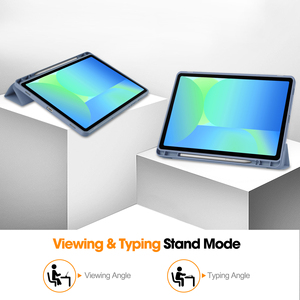 Funda para tableta inteligente con soporte tipo folio <span class=keywords><strong>de</strong></span> cuero PU <span class=keywords><strong>de</strong></span> tres pliegues, funda trasera <span class=keywords><strong>de</strong></span> silicona suave para Samsung Galaxy Tab S10 FE/S9 FE con portalápices - Product Image 3