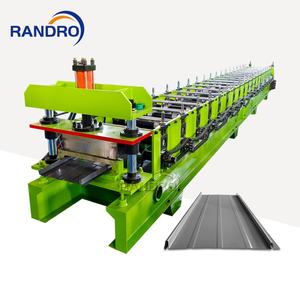 Hochwertige Eisen-Schnappverschluss-Dachblech-Rollformmaschine Verzinkte Maßgefertigte Stehfalz-Dachplatten-Formmaschine - Product Image 1