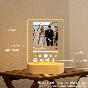 Lámpara de Escritorio UV <span class=keywords><strong>con</strong></span> Marco de Fotos LED Personalizado, Luces Musicales <span class=keywords><strong>con</strong></span> <span class=keywords><strong>Canción</strong></span> <span class=keywords><strong>Personalizada</strong></span>, Lámpara <span class=keywords><strong>con</strong></span> <span class=keywords><strong>Nombre</strong></span> Personalizado para Niños - Product Image 4