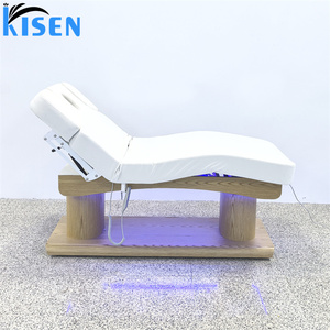 Table de massage électrique Kisen avec éclairage, lit de spa facial chauffant en bois, lit de massage pour salon de beauté, lit médical - Product Image 2