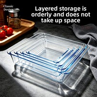 Plat de cuisson rectangulaire en verre trempé antiadhésif résistant aux hautes températures pour four, idéal pour la cuisson vapeur du poisson et des gâteaux – Collection Harmonious Home