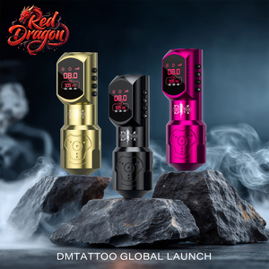 DM Red-Dragon máy xăm mới bút màn hình màu lớn máy xăm không dây 1500mAh dung lượng pin cho hình xăm nghệ thuật cơ thể - Product Image 2
