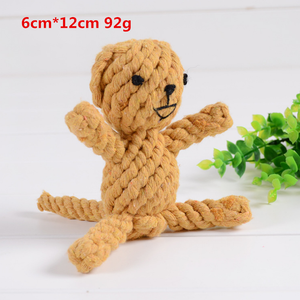 複数の動物の形安全な天然コットン編組バイトクリーニング歯に強い犬の噛むペットおもちゃロープ - Product Image 4