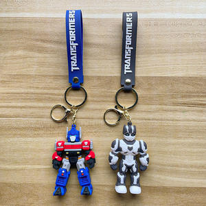 3D American Movies Optimus Primes Personaje de dibujos animados suave llaveros de goma de PVC suave Bumblebeed llavero - Product Image 4