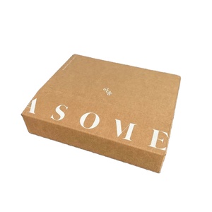 Hộp giấy đóng gói màu nâu tùy chỉnh với in mực trắng và logo, hộp giấy gấp có khóa kéo dùng cho quần áo và tất - Product Image 1