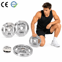 Disques de poids en acier robuste VIGFIT avec poignée, disques de musculation calibrés pour la musculation commerciale en salle de sport et l'entraînement de force