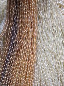 ขายร้อน2-3มิลลิเมตรมันฝรั่งธรรมชาติน้ำจืดมุกโซ่ไข่มุกขนาดเล็กสำหรับทำเครื่องประดับ - Product Image 3