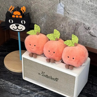 Ensemble de peluches aux fruits doux - Poupées en peluche pêche et poire, peluches alimentaires Kawaii pour la décoration de la chambre des enfants