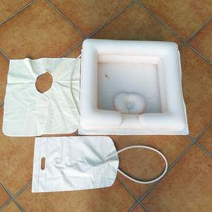 Bassin de lavage de cheveux gonflable médical de voyage dans le <span class=keywords><strong>lit</strong></span>, bassin de shampoing gonflable blanc pliable portable pour les personnes handicapées et les patients - Product Image 2