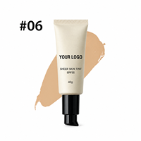 Fond de teint liquide vegan haute qualité, couvrance totale, 40g, écran solaire léger, teinte transparente pour la peau avec SPF 55