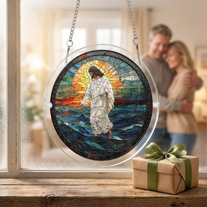 Ornement suspendu <span class=keywords><strong>pour</strong></span> fenêtre en forme de puzzle irrégulier sur le thème du christianisme, attrape-soleil en acrylique DIY <span class=keywords><strong>pour</strong></span> la maison et le jardin - Product Image 6