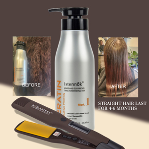 Dịch vụ phục hồi tóc keratin chuyên nghiệp của Brazil, công nghệ nano không gây kích ứng, công thức dành cho salon, dành cho tóc xoăn, dễ tạo kiểu và phục hồi. - Product Image 3