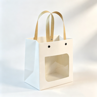 Sacs cadeaux personnalisés en papier kraft avec poignée et fenêtre transparente pour l'emballage alimentaire