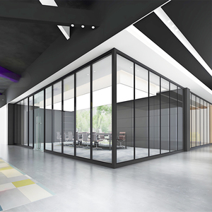 Phòng hội nghị vách ngăn kính khung nhôm cách âm Thiết kế đương đại kích thước tùy chỉnh dễ dàng cài đặt giảm tiếng ồn - Product Image 2