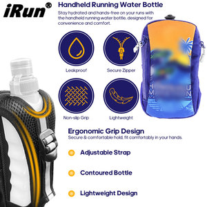 Botella de agua con logotipo impreso personalizado <span class=keywords><strong>IRun</strong></span>, botella de agua deportiva portátil para correr, correr, senderismo - Product Image 3