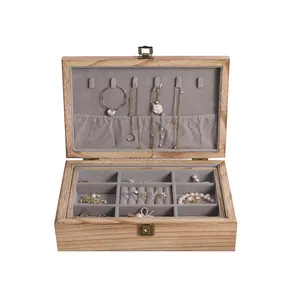 Cajas de joyería personalizadas caja de joyería de madera organizador caja de almacenamiento de madera para joyería