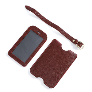Étiquette de bagage de voyage en cuir véritable souple de luxe avec logo personnalisé, étiquette de bagage d'avion, étiquette de valise - Product Image 5