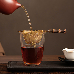 Oogishido <b>Tea</b> Strainer 10cm Bamboo Handle Reusable <b>Tea</b> Infuser Kung Fu <b>Tea</b> <b>Set</b> Accessory - Product Image 3