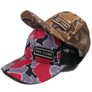 Custom Fashion Duck Camo Trucker Hat 6 Panel Sublimation Pattern Snapback Caps With Woven Patch And Inner Tape Richardson 112