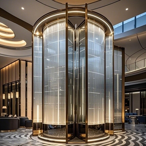 Pantalla de vidrio térmico de Arte de acero inoxidable pared de fondo de ondulación de agua acrílica curvada <span class=keywords><strong>para</strong></span> partición de decoración de Villa de Hotel - Product Image 1