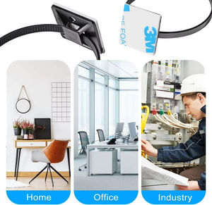 Vente en gros d'attaches de <span class=keywords><strong>câble</strong></span> en nylon autobloquantes 3*150mm 100pcs Nylon carré plastique 3M auto-<span class=keywords><strong>adhésif</strong></span> fermeture éclair support de siège fixe - Product Image 4