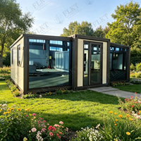Maison conteneur extensible étanche à double aile FLKT, garantie 2 ans, directement de l'usine, unité de logement préfabriquée moderne