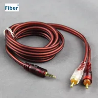 Cable de Audio Lotus de 3.5mm, Uno a Dos, Conector RCA, Revestimiento de PVC, para Teléfono Móvil, Computadora, Subwoofer, Altavoz
