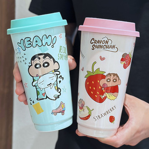 Zuo Mu Crayon Shin-chan Ceramic <b>Mug</b> 500Ml With Lid Large Capacity For School Office Gift - Product Image 3