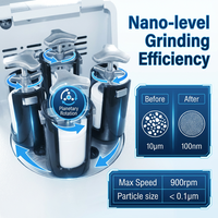 Broyeur à billes planétaire électrique TENCAN Mini 4 stations, haute précision, compatible avec boîte à gants pour préparation d'échantillons en laboratoire