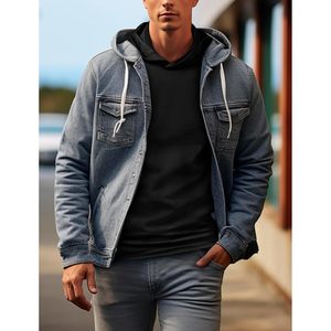 Sweat-shirt à capuche léger pour homme, coupe classique, en tissu French Terry 100% polyester, respirant et anti-transpiration, idéal pour le sport et l'entraînement. - Product Image 2