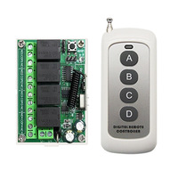 Kaisheng Y-DC12V Télécommande sans fil à code d'apprentissage DC12V, interrupteur quatre voies, portée 50m, matériau ABS, pour moteur de porte de garage et pompe à eau