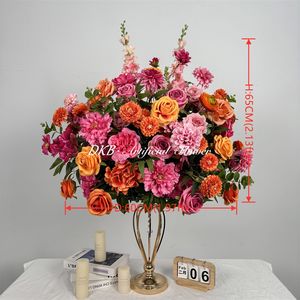 Fleurs et plantes décoratives OEM, centres de table pour événements de mariage, boule de fleurs artificielles en soie, décorations de mariage, fournitures - Product Image 2