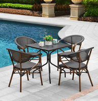 Chaise de bistrot empilable Uplion en aluminium pour jardin et balcon, résistante, pour extérieur, café, salle à manger, patio, en rotin