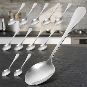 Cuchara de Mesa Moderna de Mango Largo con Acabado Espejo, de Acero Inoxidable, para Restaurante, Hotel, Banquete, Catering y Regalo Corporativo - Product Image 4