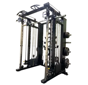 Best Selling Cost Effective Weightlifting Power Cage Squat Rack S122 5 in 1 Multi Smith Functional Trainer Power Rack