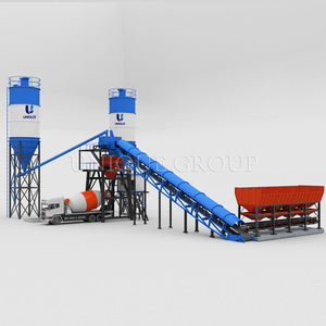 Sıcak ürünler hazır karışım HZS60 sabit bant konveyör tipi beton harmanlama santrali ile çimento silosu - Product Image 1