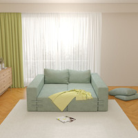 Einfach zu Montierendes Konvertierbares Modulares Ecksofa mit Chaiselongue, Quadratische Ecke, Bequemes Polsterbett für Apartments, Wohnbereiche, Einkaufszentren, Villen und Kellerräume