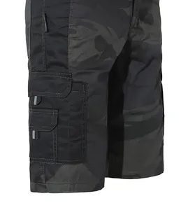 Short cargo en jean délavé pour hommes, coupe normale, style décontracté, avec cordon de serrage, utilitaire, demi-pantalon