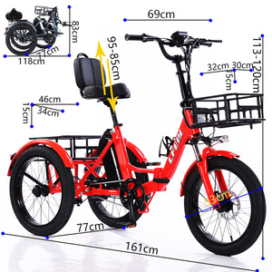 Tricycle électrique pliable 20 pouces pour adultes, cadre en aluminium, moteur sans balais, 7 vitesses, batterie au lithium, frein à disque, rangement type sac à dos - Product Image 4