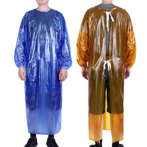 Delantal con funda de PVC, resistente al agua y al aceite, para cocinas, fábricas de alimentos, procesamiento de mariscos, ropa de trabajo para adultos, color sólido - Product Image 1