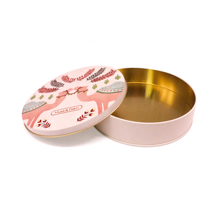 Kích thước lớn Vòng <span class=keywords><strong>tin</strong></span> Cookie hộp thực phẩm lớp vòng Kẹo hộp thiếc tinplate kim loại hộp thiếc trường hợp cho Biscuit Sôcôla kẹo - Product Image 3