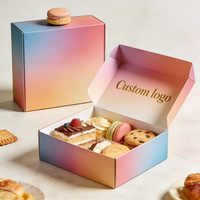 Boîte à biscuits portable personnalisée, couleur rose vif, design monobloc, logo personnalisé, emballage de boulangerie haut de gamme écologique, gaufrage