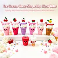 ISMAN 2ml IJsjes Lipgloss Tube Sundae Waffle Cup Fruit Straw Cherry Smile Roze Plastic Cosmetische Verpakking Groothandel Leeg