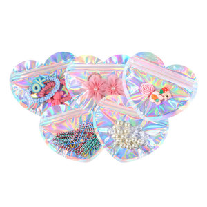 Holographic Laser OEM/ODM Custom Printed Aluminum Foil Zipper Bag with Window Resealable Food Grade <b>Packaging</b> - Product Image 4