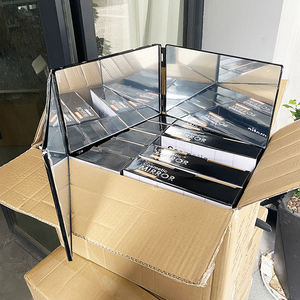 Espejo de maquillaje con luz Led, espejo personalizado para peluquería, 360 plegable, corte de pelo, logotipo de corte automático, espejo de 3 vías - Product Image 4