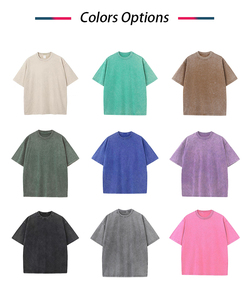 Haute qualité 230g manches courtes100 % coton t-shirts sans Logo personnalisé grande taille hommes surdimensionné lavage à l'acide Vintage t-shirt - Product Image 4