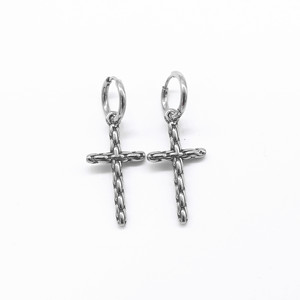 Boucles d'oreilles croisées yunnique en acier inoxydable, design géométrique minimaliste unisexe, pendentif croix simple, bijoux tendance - Product Image 5